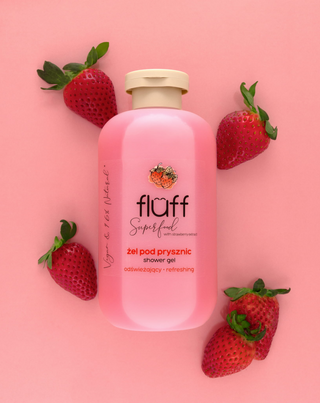 Gel doccia al profumo di fragola che nutre ed esfolia delicatamente Fluff - 2