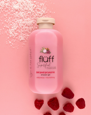 Gel doccia al profumo di cocco e lampone che rigenera e ammorbidisce la pelle Fluff