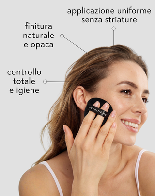 Piumini da cipria riutilizzabili per applicazione precisa del trucco, set da 3 pezzi Nutridome - 2