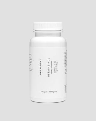 Betaina HCl 475 mg per supporto alla digestione, gonfiore, senso di pesantezza e bassa acidità gastrica Nutridome 60 capsule - 1