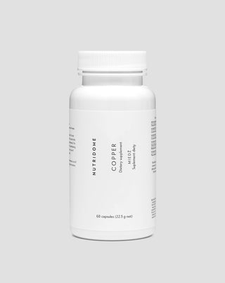 Rame in capsule, integratore per il sistema immunitario, la pigmentazione dei capelli e la protezione antiossidante, Nutridome 60 pezzi
