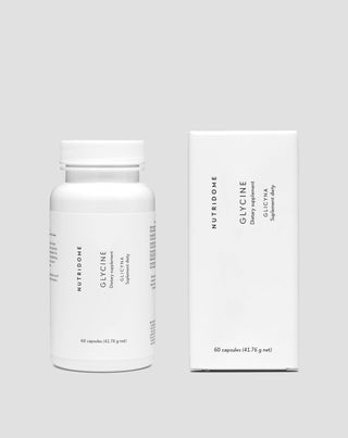 Glicina: integratore per supportare la qualità del sonno, facilitare l'addormentamento, favorire la rigenerazione e la produzione di collagene 1000 mg/giorno Nutridome 60 capsule