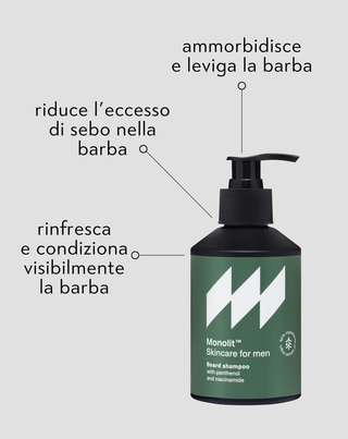 Shampoo per barba con pantenolo e niacinamide per detergere e condizionare la barba Monolith - 4