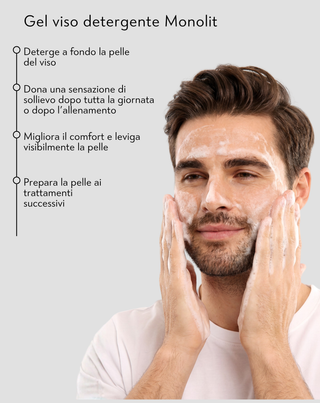Gel detergente per il viso con postbiotici e pantenolo per la pulizia e la cura della barba Monolit - 3