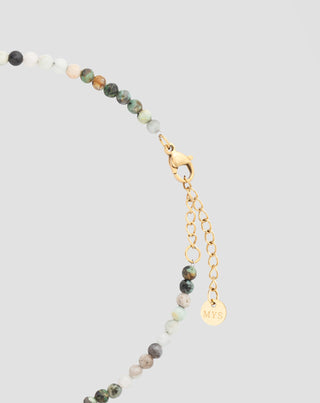 Bracciale in acciaio inossidabile placcato oro con turchese africano e amazzonite Mys_3 - 4