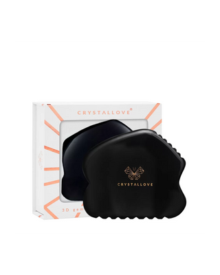 Pietra per il massaggio facciale Gua sha in pietra ossidiana che regala notevole forza Crystallove - 1