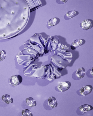Elastico per capelli in seta con cristalli – lilac Crystallove - 2