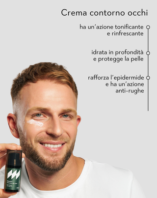 Crema contorno occhi antirughe per uomo con olio di argan e vitamina C Monolit