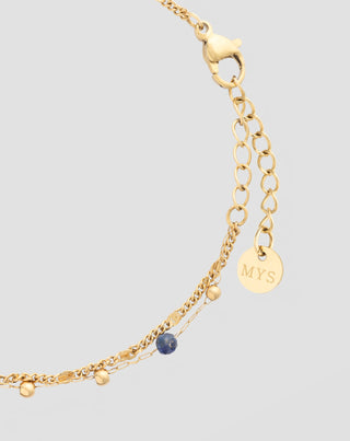 Bracciale in acciaio inossidabile placcato oro con lapislazzuli Mys_2 - 3