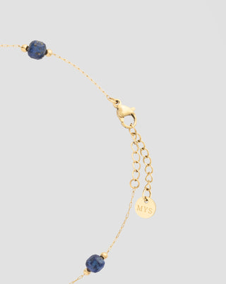 Bracciale in acciaio inossidabile placcato oro con lapislazzuli Mys_2 - 3