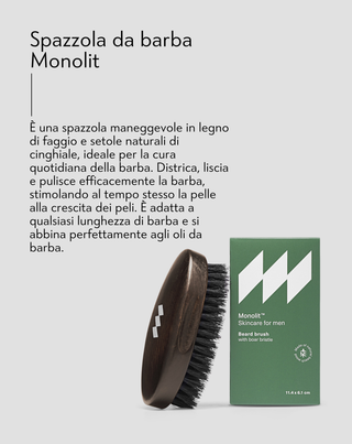 Punzone per barba in legno di faggio con setole di cinghiale naturale Monolit - 5