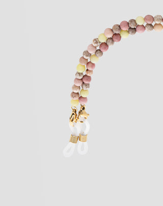 Catena per occhiali in pietra naturale giada rosa e limone Mys - 4