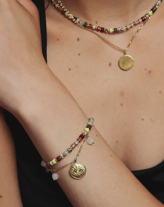 Bracciale con pietre naturali: agata, maifan, diaspro, giada e avventurina Mys - 6