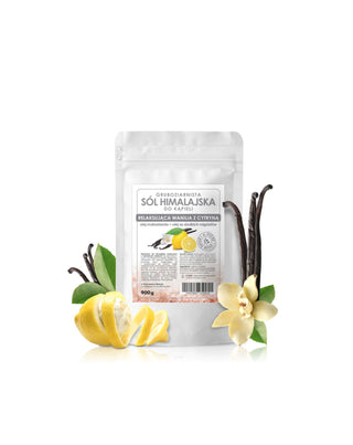 Sale da bagno a grana grossa dell'Himalaya Vaniglia rilassante con limone E-Fiore - 1