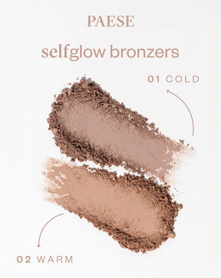 Bronzer pressato Selfglow 01 Cold con principi attivi per il contouring del viso Paese - 5