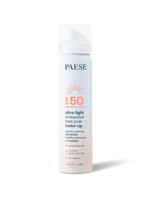 Nebbia protettiva ultraleggera per il trucco con protezione solare SPF50 di Paese - 1