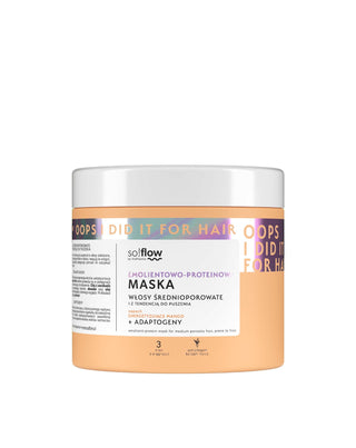 Maschera emolliente e proteica per capelli di media porosità e crespi So!Flow - 1