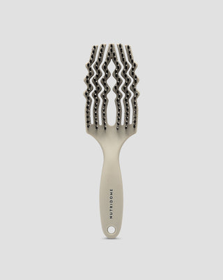 Spazzola per capelli con setole naturali di colore grigio-marrone taupe Nutridome - 1