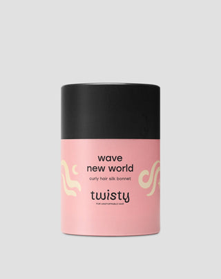 Cuffia di seta rosa per capelli ricci e mossi per dormire Twisty - 2