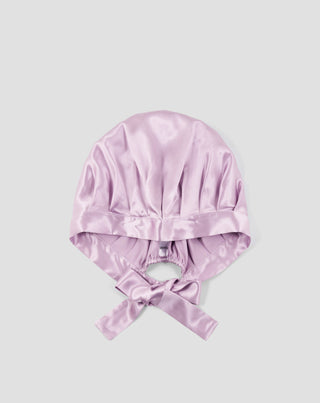 Cuffia di seta rosa per capelli ricci e mossi per dormire Twisty - 1