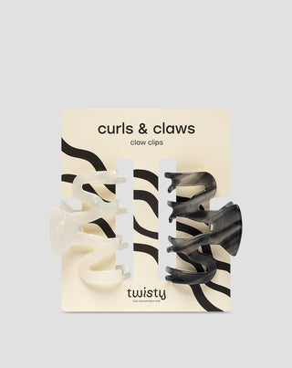 Set di mollettoni grandi per capelli - perla e nero Twisty 2 pz. - 1