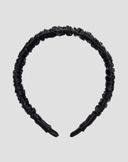 Cerchietto in 100% seta naturale nero Twisty