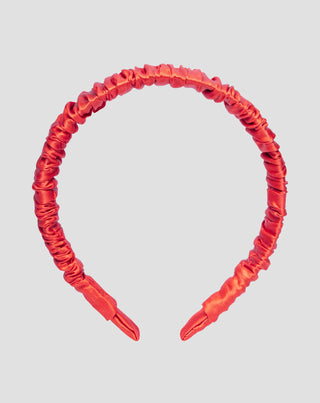 Cerchietto in 100% seta naturale rosso Twisty - 1