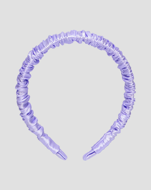 Cerchietto per capelli in seta 100% naturale color lilla Twisty