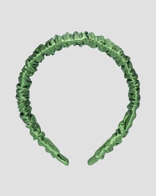 Cerchietto in 100% seta naturale verde Twisty - 1