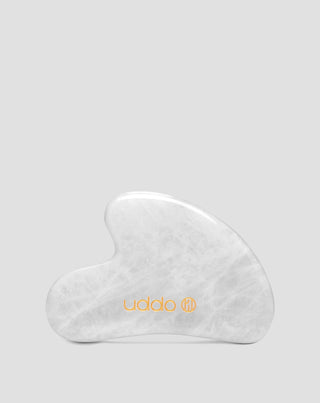 Pietra per massaggio facciale gua sha di giada bianca per ridurre il gonfiore e rassodare il viso Uddo - 1