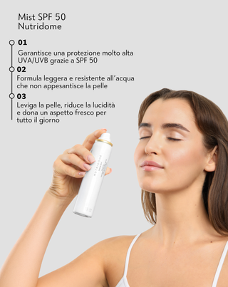 Nutridome nebbia leggera per il viso SPF 50 protezione UVB, UVA spray - 2
