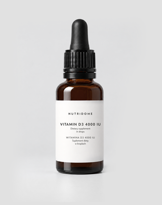 Vitamina D3 in gocce 4000 UI/giorno per il sistema immunitario e ossa forti con vitamina E Nutridome 30 ml