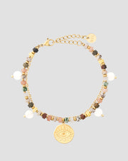 Bracciale con pietre naturali: agata, maifan, diaspro, giada e avventurina Mys
