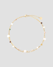 Bracciale in acciaio inossidabile placcato oro con agata, maifan, diaspro e avventurina Mys_3