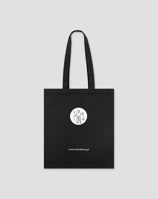 Shopping bag stampata in cotone ecologica nera Nutridome_2 - 2