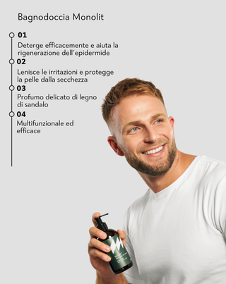 Gel doccia uomo con aloe vera al profumo di legno di sandalo Monolit - 3